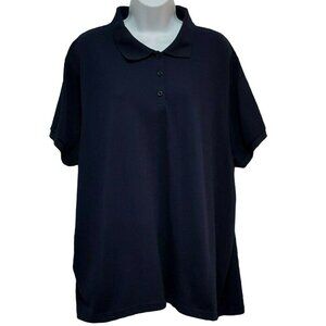 New Reebok 4XL Plus Size Women's Pique Polo Navy Blue Top Shirt